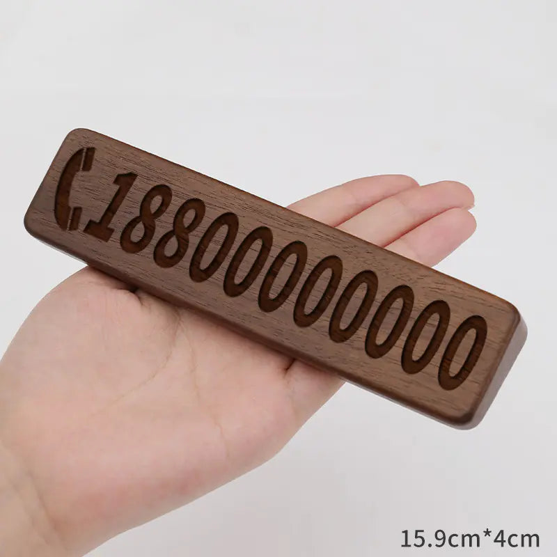 Walnut Car Temporary Parking Sign with Creative Design