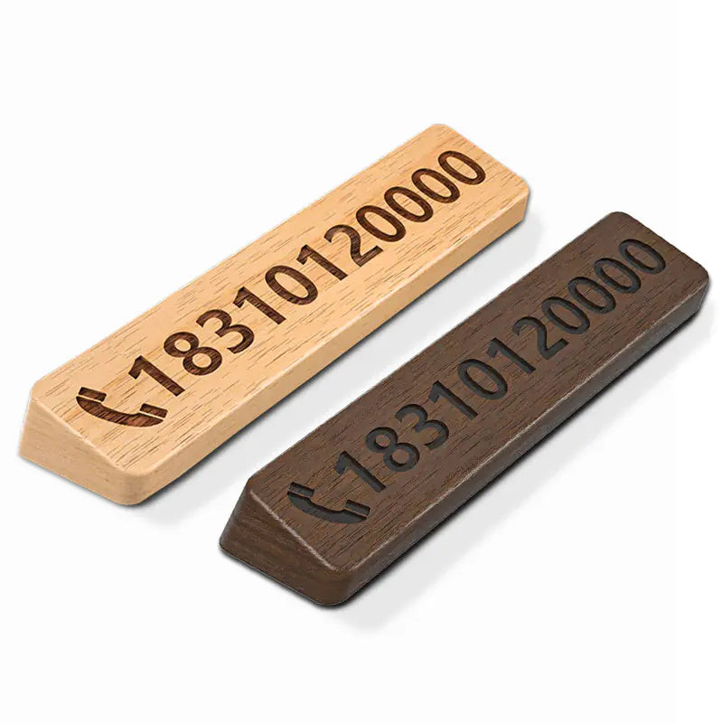 Walnut Car Temporary Parking Sign with Creative Design