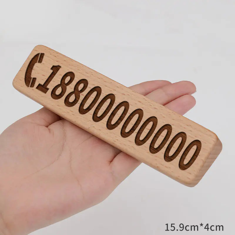 Walnut Car Temporary Parking Sign with Creative Design