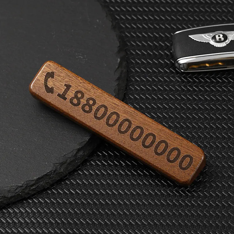Walnut Car Temporary Parking Sign with Creative Design