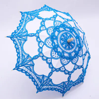 Embroidered Lace Umbrella with Cotton Fabric Decor